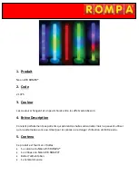 Preview for 9 page of Rompa Waterless Rainbow Tube Manual