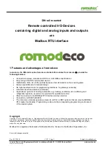 Предварительный просмотр 3 страницы Romutec romod Technical Documentation/Instruction Manual