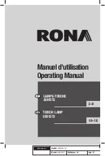 Предварительный просмотр 1 страницы Rona 2001572 Operating Manual