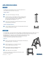 Предварительный просмотр 4 страницы Rona ART TRESTLE TABLE Manual