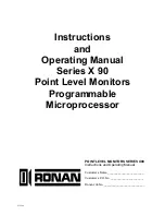 Preview for 1 page of Ronan X 90 Series Instructions And Operating Manual