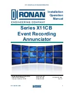 Предварительный просмотр 1 страницы Ronan X11CB Series Installation & Operation Manual