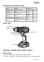 Предварительный просмотр 3 страницы Ronix 8905K User Manual