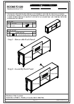 Предварительный просмотр 1 страницы ROOMS TO GO 25067946 Assembly Instruction