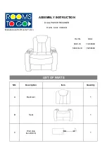 Предварительный просмотр 1 страницы ROOMS TO GO HLVN 6941-19 Assembly Instruction