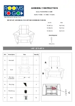 Предварительный просмотр 1 страницы ROOMS TO GO HLVN 7105R1-19 Assembly Instruction