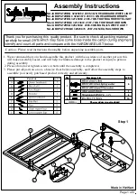 Preview for 1 page of ROOMS TO GO Sofia Vergara NAJA BDPAT2HBQ Assembly Instructions