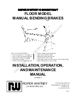 Preview for 3 page of Roper Whitney 1016 Installation, Operation And Maintenance Manual