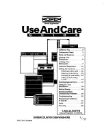 Preview for 1 page of Roper 3376809 Use And Care Manual