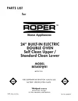 Roper BES450BB1 Parts List preview