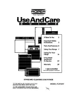 Предварительный просмотр 1 страницы Roper FGP335Y Use And Care Manual