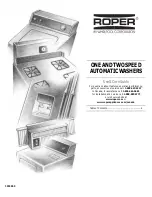 Preview for 1 page of Roper ONE AND TWO SPEED AUTOMATIC WASHERS Use & Care Manual