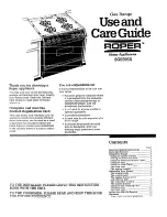 Roper SGS395X Use And Care Manual preview