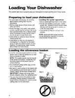 Предварительный просмотр 8 страницы Roper UNDERCOUNTER DISHWASHERS User And Care Manual