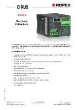 Предварительный просмотр 1 страницы Ropex CIRUS UPT-6010 Operating Instructions Manual