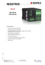 Ropex RESISTRON RES-401 Operating Instructions Manual preview