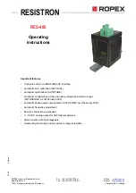 Preview for 1 page of Ropex RESISTRON RES-406 Operating Instructions Manual