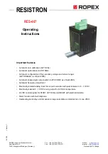 Ropex Resistron RES-407 Operating Instructions Manual preview