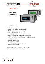 Preview for 1 page of Ropex RESISTRON RES-420 Operating Instructions Manual