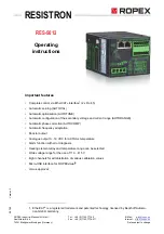 Ropex RESISTRON RES-5012 Operating Instructions Manual preview