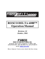 Rosco Laboratories Rosco Delta 6000 Operation Manual preview