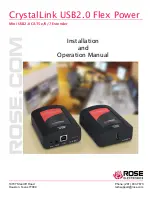 Предварительный просмотр 1 страницы Rose electronics CLK-1U2TPB-100M/FP/PE Installation And Operation Manual