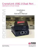 Preview for 1 page of Rose electronics CLK-2U2TPB-100M/FP Installation And Operation Manual