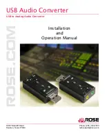 Rose electronics CNV-USB-A2-7.1 Installation And Operation Manual preview