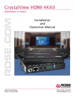 Rose electronics CRK-1DTX0H1-ASR/P Installation And Operation Manual предпросмотр