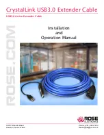 Rose electronics CrystalLink CLK-CAB1U3TP-15M Installation And Operation Manual preview