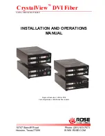 Rose electronics CrystalView DVI Fiber Installation And Operation Manual предпросмотр