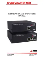 Rose electronics CrystalView Mini Installation And Operation Manual предпросмотр