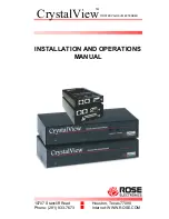 Rose electronics CrystalView Installation And Operation Manual предпросмотр