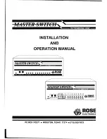 Предварительный просмотр 1 страницы Rose electronics MASTER SWITCH Installation And Operation Manual