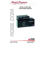 Предварительный просмотр 1 страницы Rose electronics MultiStation ML-2U Installation And Operation Manual