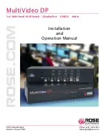 Rose electronics MultiVideo DP MDM-4T2DP-A1 Installation And Operation Manual предпросмотр