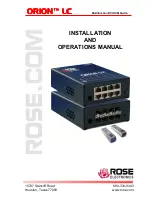 Rose electronics ORION lc Installation And Operation Manual preview