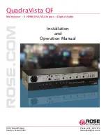 Preview for 1 page of Rose electronics QuadraVista QF Installation And Operation Manual