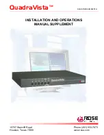 Preview for 58 page of Rose electronics QuadraVista Installation And Operation Manual