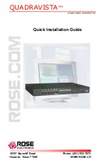 Предварительный просмотр 1 страницы Rose electronics QuadraVista Quick Installation Manual