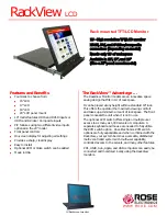 Preview for 1 page of Rose electronics RackView RV1-LCD15 Specifications