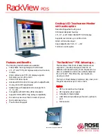 Предварительный просмотр 1 страницы Rose electronics RackView RVD-LCD15 Features And Benefits