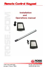 Rose electronics RCK-KP4x5-P Installation And Operation Manual preview