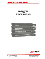 Предварительный просмотр 1 страницы Rose electronics REMOTE CONTROL PANEL Installation And Operation Manual