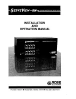 Rose electronics ServeView 2X Installation And Operation Manual preview