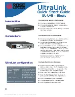 Предварительный просмотр 8 страницы Rose electronics UltraLink Lite UL-LV3 Installation And Operation Manual