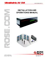 Rose electronics UltraMatrix AV DVI Installation And Operation Manual предпросмотр