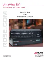 Rose electronics UltraView DVI Installation And Operation Manual preview