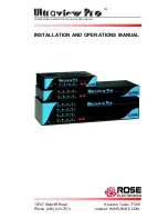 Rose electronics UltraView  Pro Professional Series Installation And Operation Manual preview