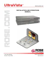 Rose electronics UltraVista Installation And Operation Manual preview